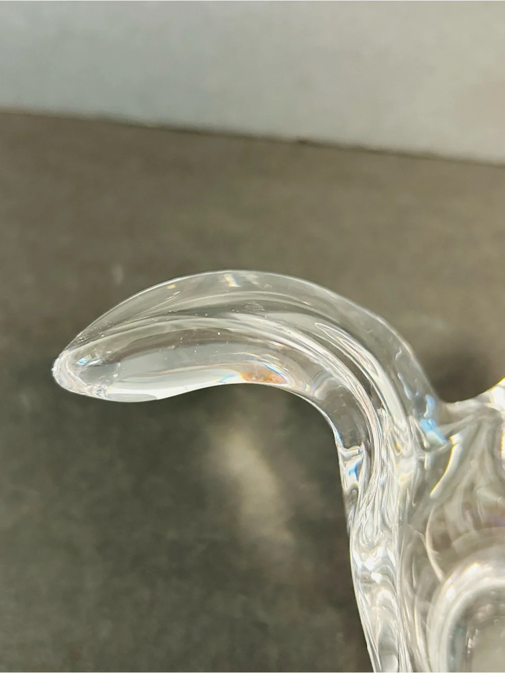 Princess House Vintage MCM Art Glass Clear Lead Crystal Flying Dove Home Decor
